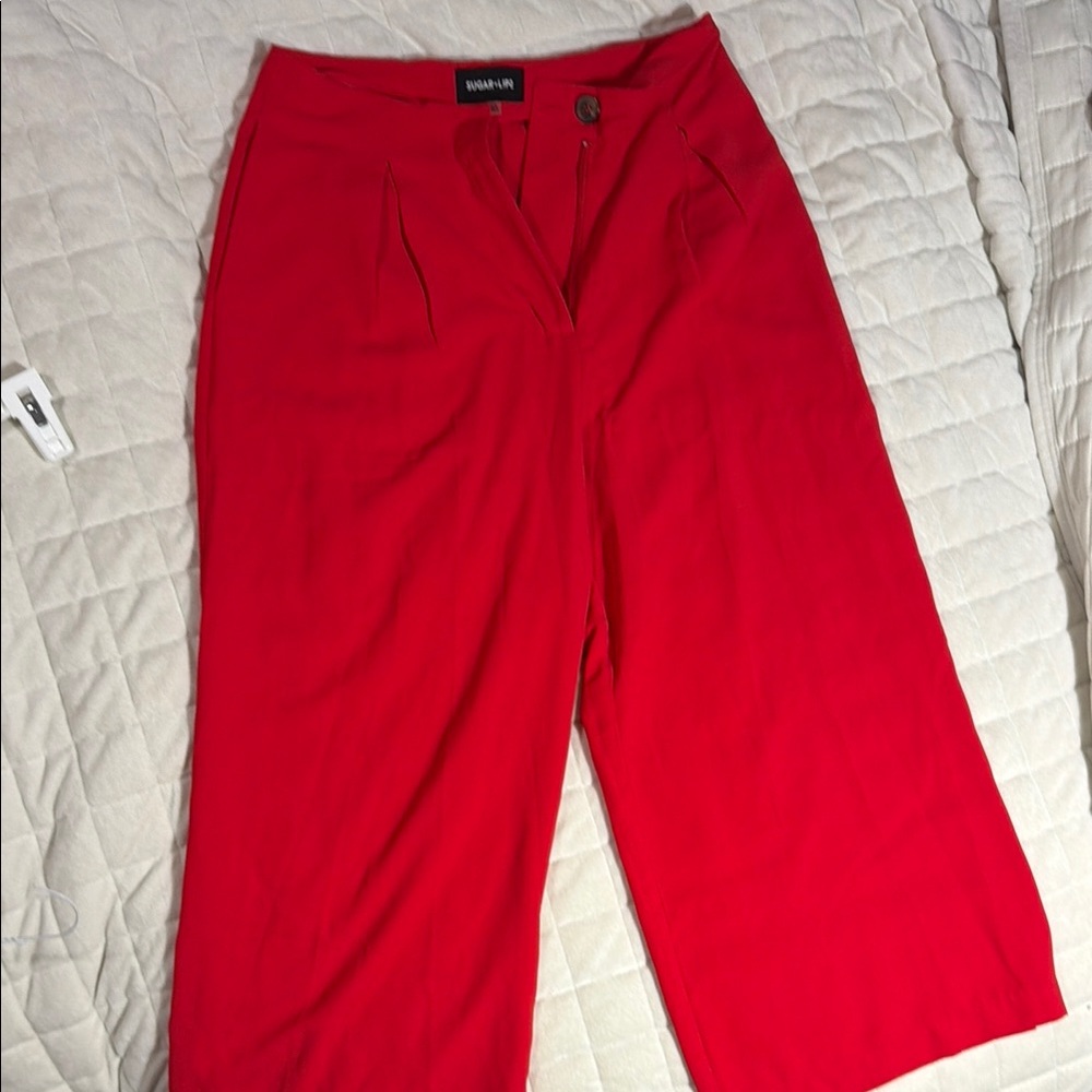 Urban Outfitters Red Wide-Leg Pants